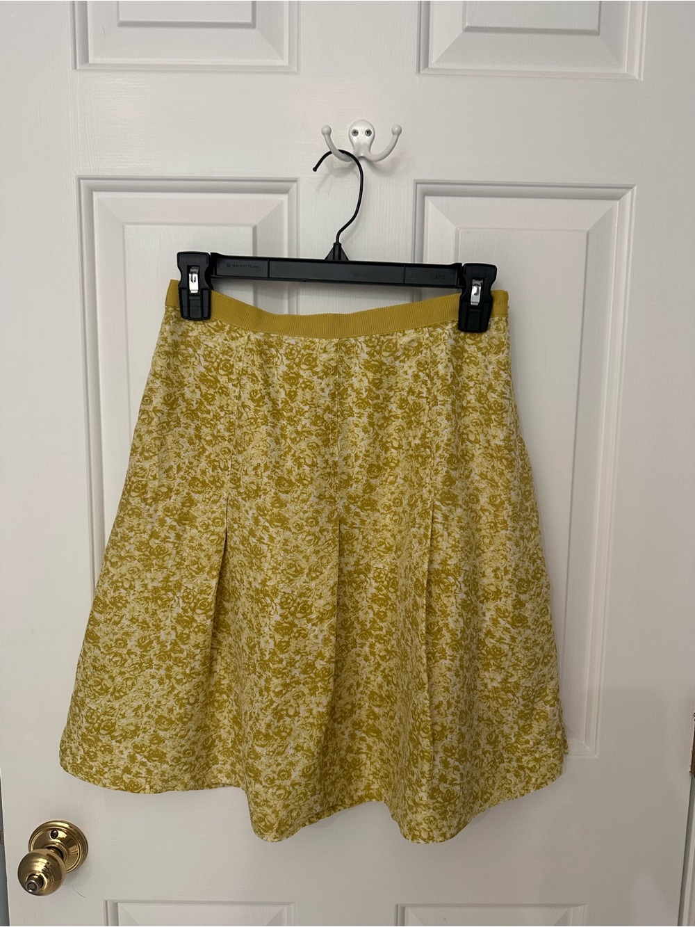 Banana Republic Mustard Yellow Floral A-Line Skirt